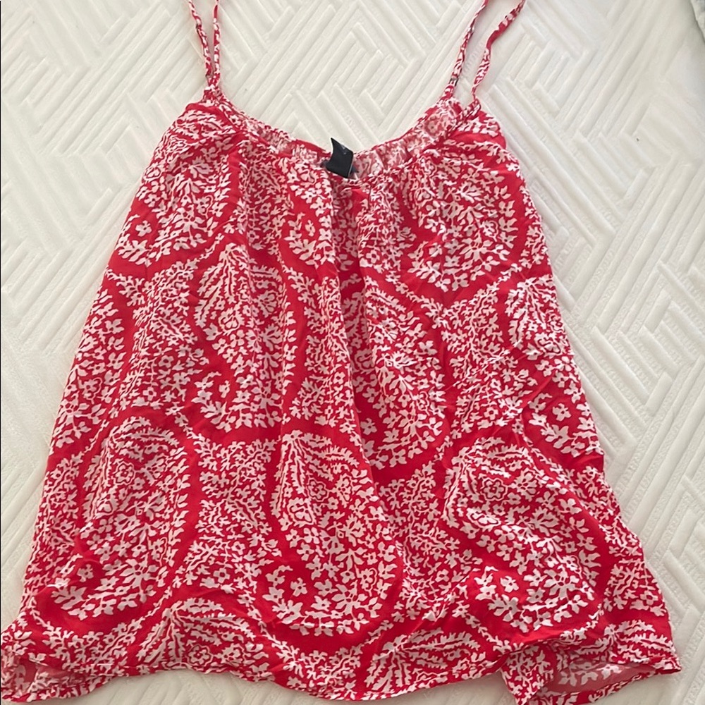 GAP Red and White Paisley Camisole